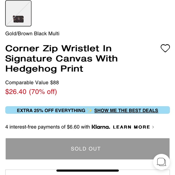 NWT Coach Corner Zip Wristlet In Signature Canvas With Hedgehog Print - Picture 10 of 10